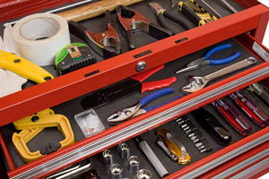 tools in a tool chest